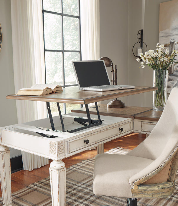 Signature Design White/Brown 2-Piece Home Office Desk