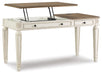Signature Design White/Brown Home Office Lift Top Desk