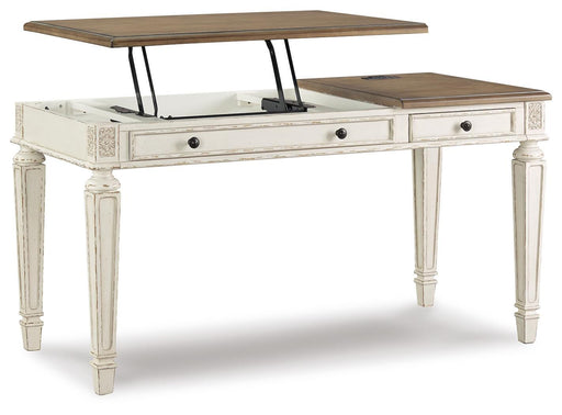 Signature Design White/Brown Home Office Lift Top Desk