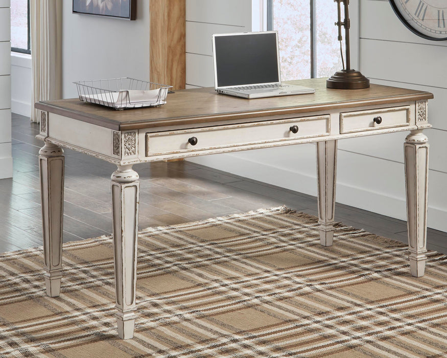 Signature Design White/Brown Home Office Desk