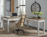 Signature Design White/Brown 2-Piece Home Office Desk