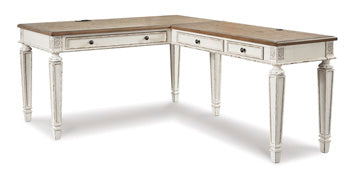 Signature Design White/Brown 2-Piece Home Office Desk