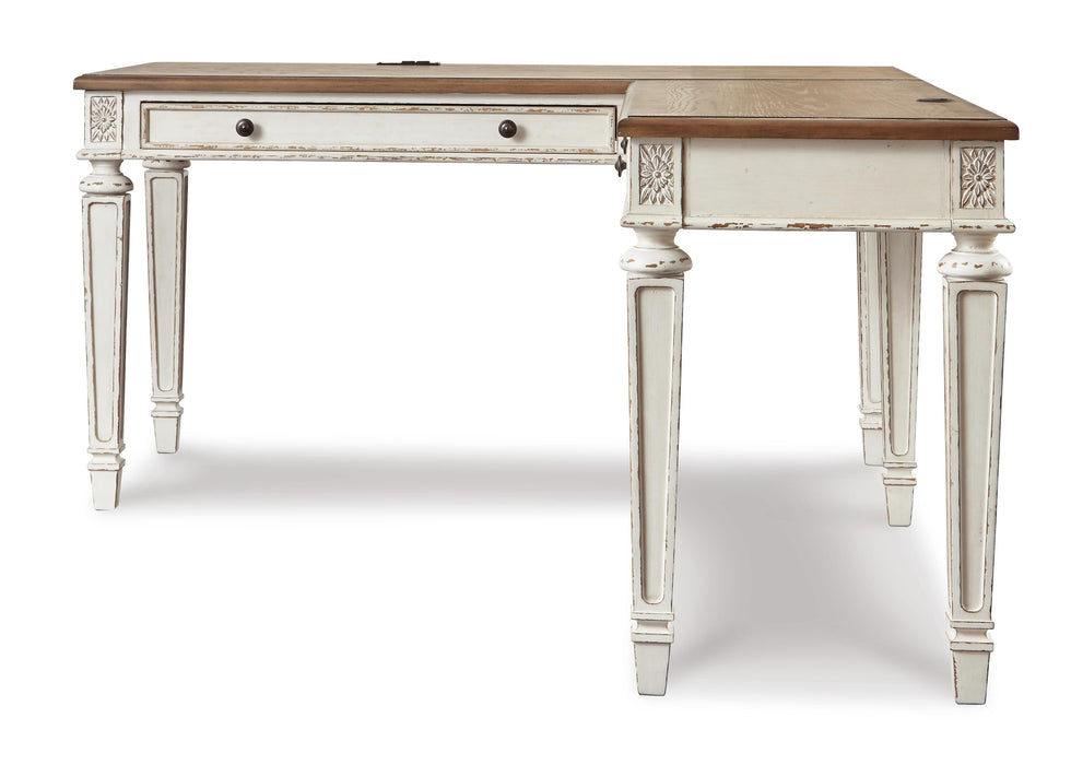 Signature Design White/Brown 2-Piece Home Office Desk