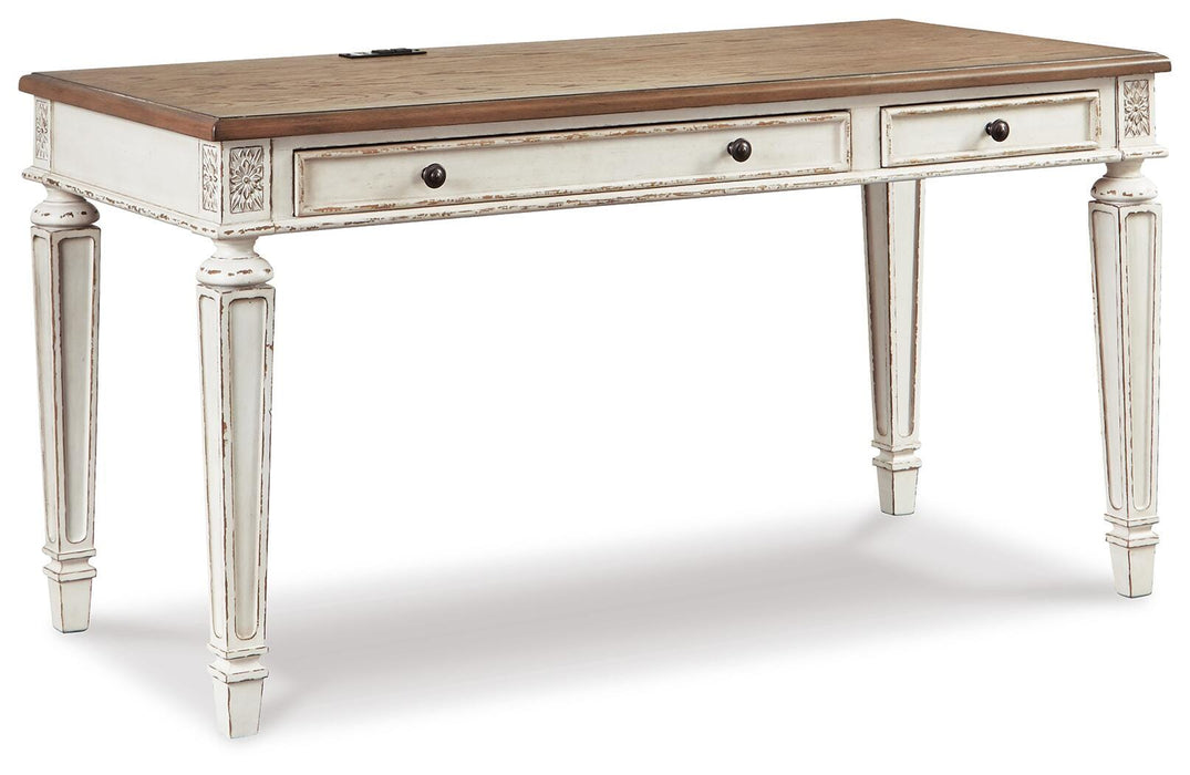 Signature Design White/Brown Home Office Desk