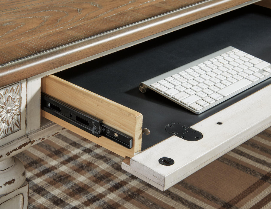 Signature Design White/Brown 2-Piece Home Office Desk