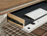 Signature Design White/Brown 2-Piece Home Office Desk