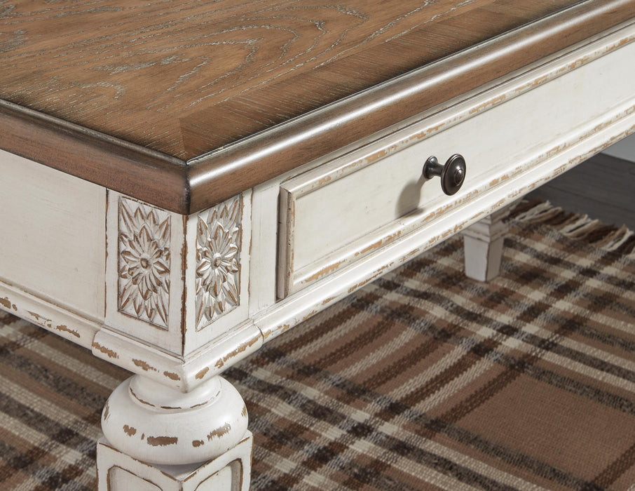 Signature Design White/Brown 2-Piece Home Office Desk