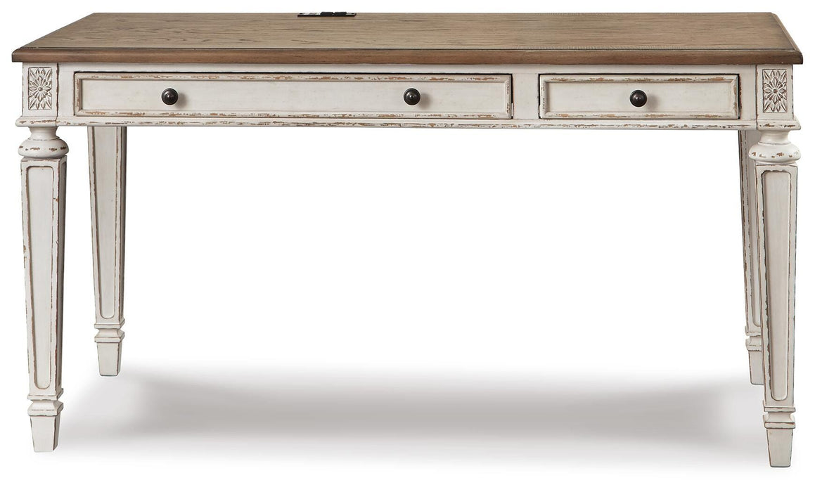Signature Design White/Brown Home Office Desk