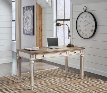 Signature Design White/Brown Home Office Desk