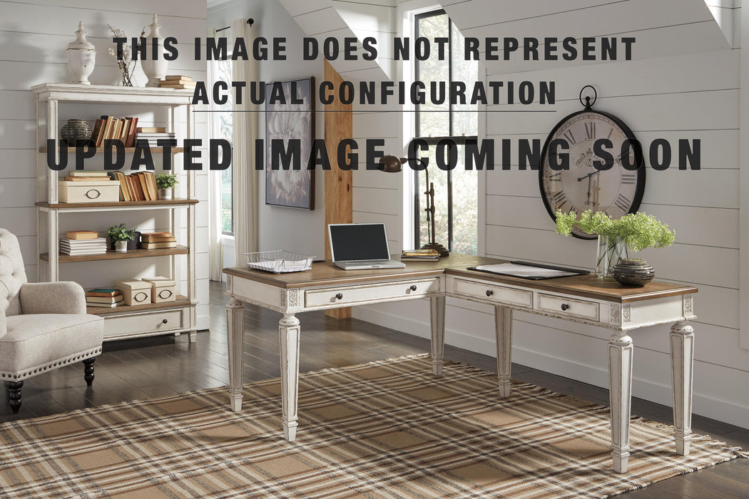 Signature Design White/Brown Home Office Desk