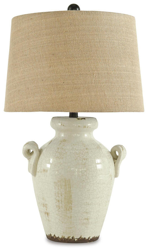 Signature Design Cream Ceramic Table Lamp (1/CN)