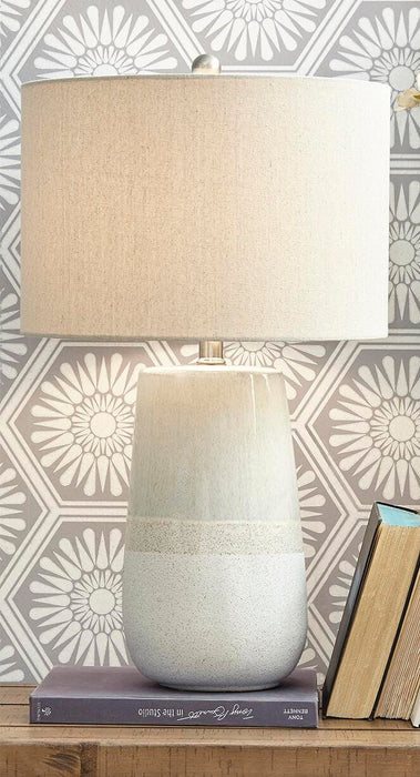 Signature Design Beige/White Ceramic Table Lamp (1/CN)
