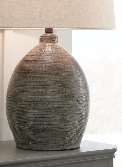 Signature Design Gray Terracotta Table Lamp (1/CN)