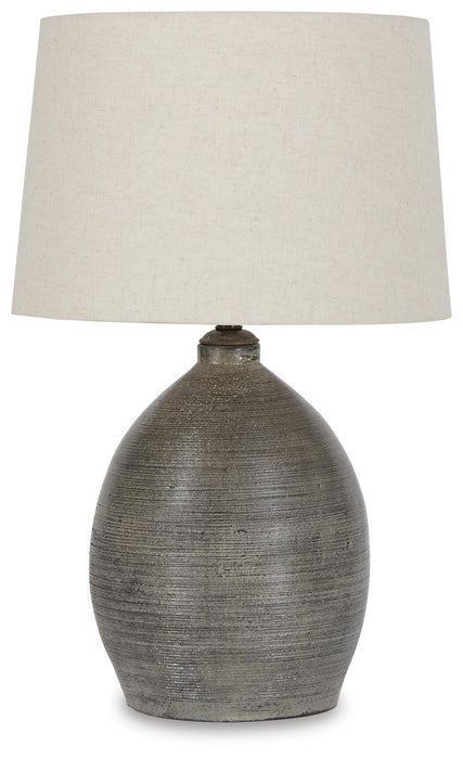 Signature Design Gray Terracotta Table Lamp (1/CN)
