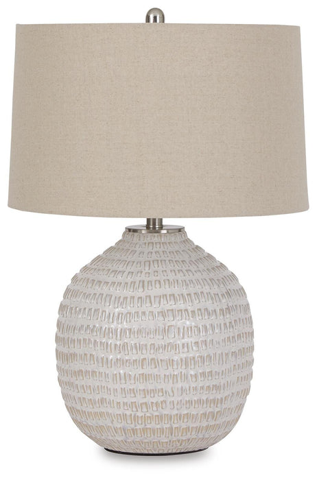 Signature Design Beige Ceramic Table Lamp (1/CN)