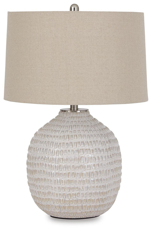 Signature Design Beige Ceramic Table Lamp (1/CN)
