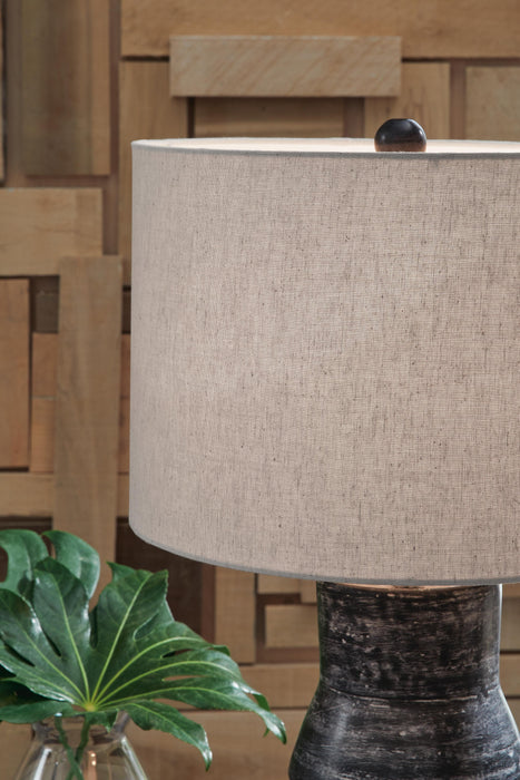 Signature Design Distressed Black Terracotta Table Lamp (1/CN)