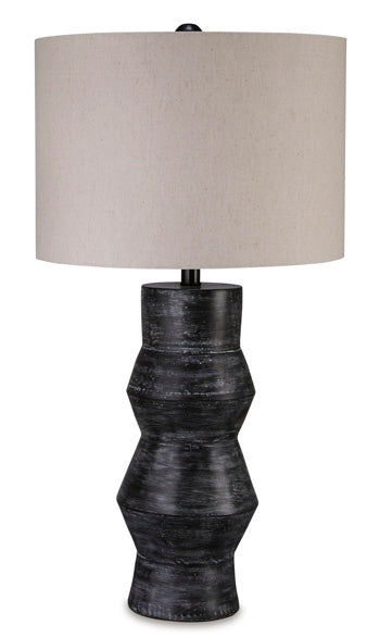 Signature Design Distressed Black Terracotta Table Lamp (1/CN)