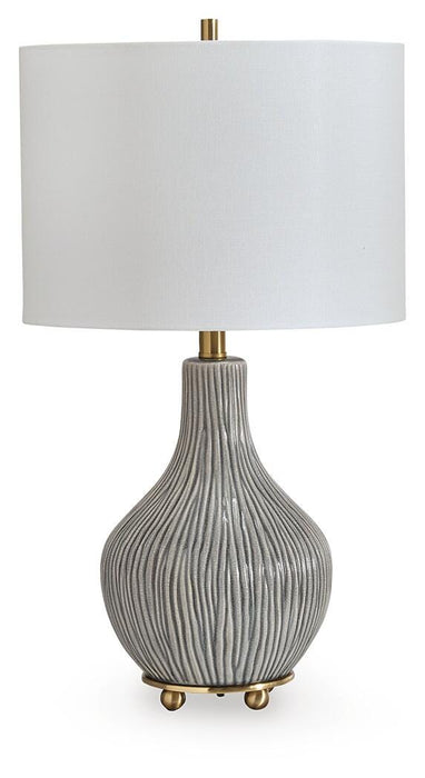 Signature Design Gray/Gold Finish Ceramic Table Lamp (1/CN)