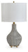 Signature Design Gray/Gold Finish Ceramic Table Lamp (1/CN)