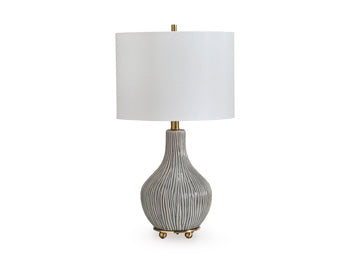 Signature Design Gray/Gold Finish Ceramic Table Lamp (1/CN)