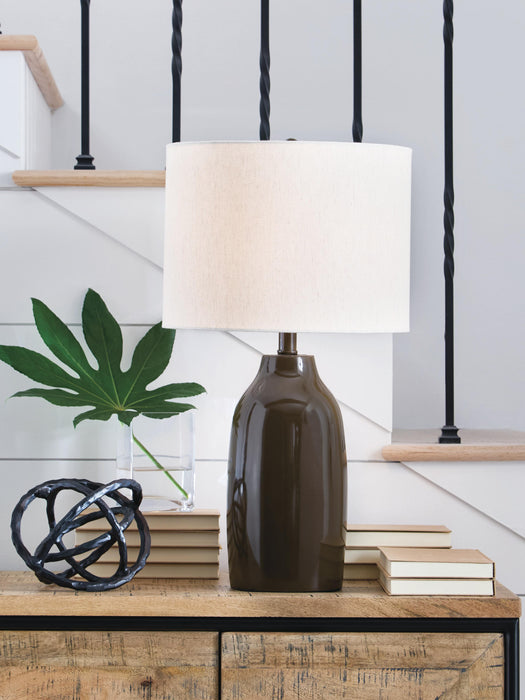 Signature Design Brown Terracotta Table Lamp (1/CN)