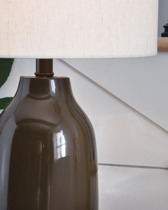 Signature Design Brown Terracotta Table Lamp (1/CN)