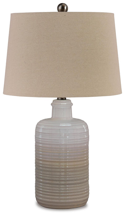 Signature Design Taupe Ceramic Table Lamp (2/CN)
