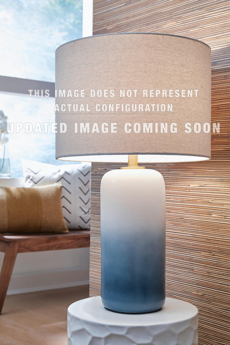 Signature Design White/Teal Ceramic Table Lamp (1/CN)