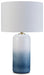 Signature Design White/Teal Ceramic Table Lamp (1/CN)