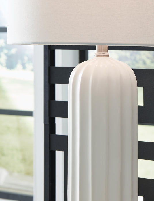Signature Design White Ceramic Table Lamp (2/CN)