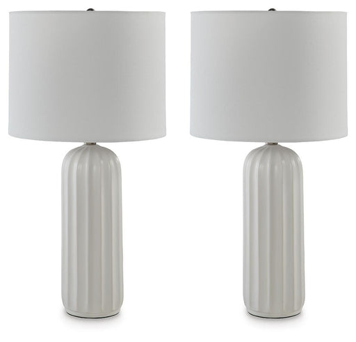Signature Design White Ceramic Table Lamp (2/CN)