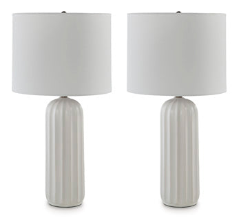 Signature Design White Ceramic Table Lamp (2/CN)