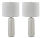 Signature Design White Ceramic Table Lamp (2/CN)