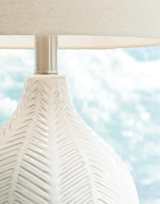 Signature Design Off White Ceramic Table Lamp (1/CN)