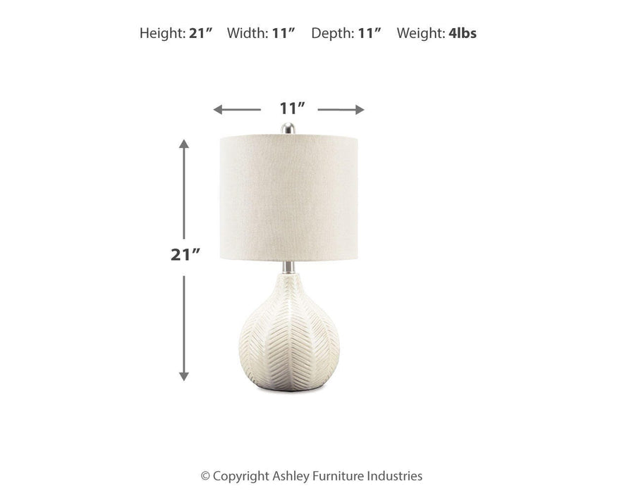 Signature Design Off White Ceramic Table Lamp (1/CN)
