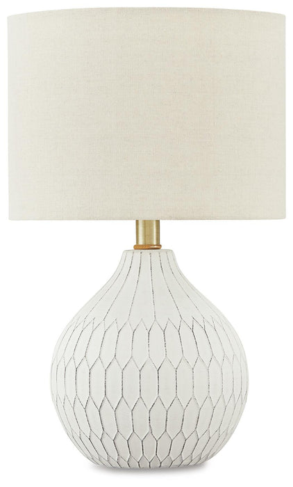 Signature Design White Ceramic Table Lamp (1/CN)