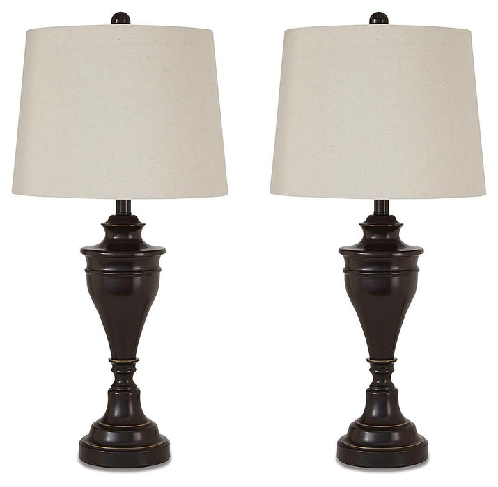 Signature Design Bronze Finish Metal Table Lamp (2/CN)