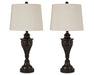 Signature Design Bronze Finish Metal Table Lamp (2/CN)