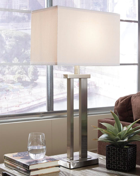 Signature Design Silver Finish Metal Table Lamp (2/CN)