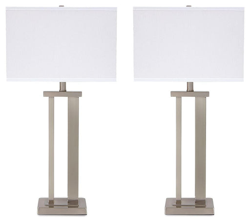 Signature Design Silver Finish Metal Table Lamp (2/CN)