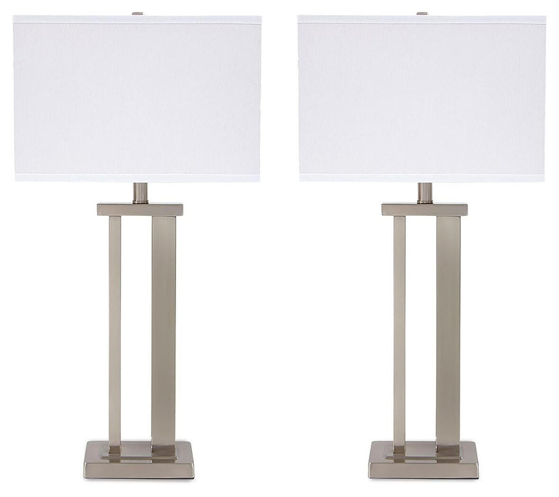 Signature Design Silver Finish Metal Table Lamp (2/CN)