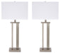 Signature Design Silver Finish Metal Table Lamp (2/CN)