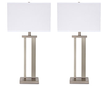 Signature Design Silver Finish Metal Table Lamp (2/CN)