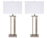 Signature Design Silver Finish Metal Table Lamp (2/CN)