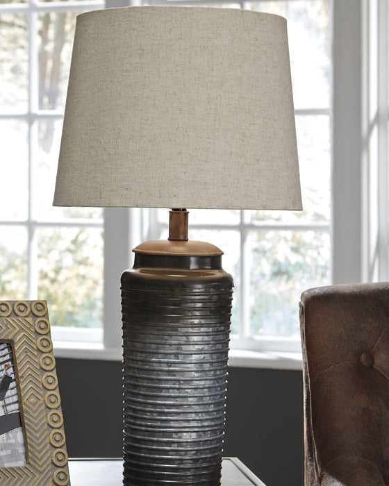 Signature Design Gray Metal Table Lamp (2/CN)