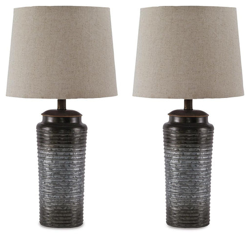 Signature Design Gray Metal Table Lamp (2/CN)