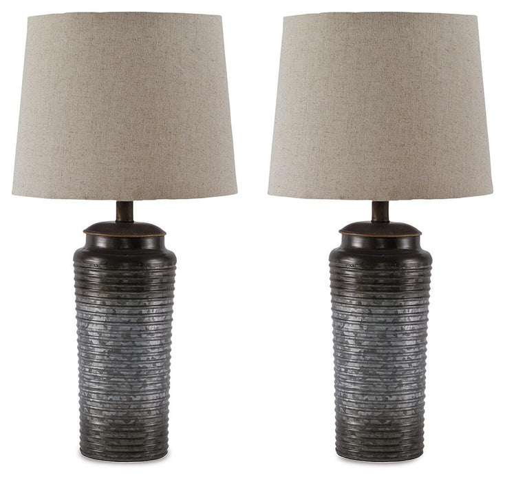 Signature Design Gray Metal Table Lamp (2/CN)