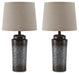 Signature Design Gray Metal Table Lamp (2/CN)