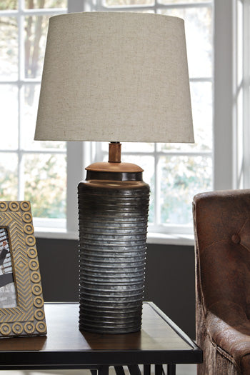 Signature Design Gray Metal Table Lamp (2/CN)